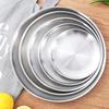 Cleaner Products Stainless Steel Matte Round Dining Plate Tableware Dessert Pizza Dish Fruit Tray