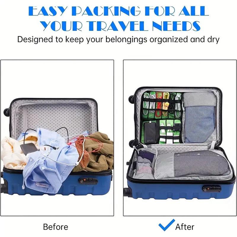 Набор из 5 предметов дорожный органайзер с компрессионной сеткой-ромбом: Чемодан и сумки для хранения одежды
