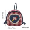 Cloth Denim Shoulders Bag Mini Knapsack Lovely Lattice Backpack  Outdoor