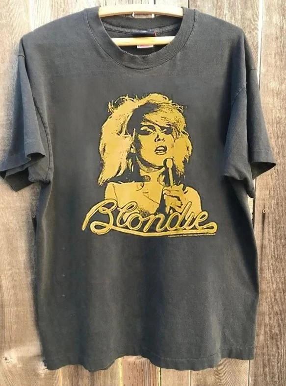Rare Blondie 90s Retro Style Charcoal Unisex Men Women T shirt Reprint Unisex T-Shirt