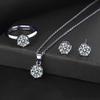 Classic Zircon Jewelry Set: Necklace, Earrings & Ring