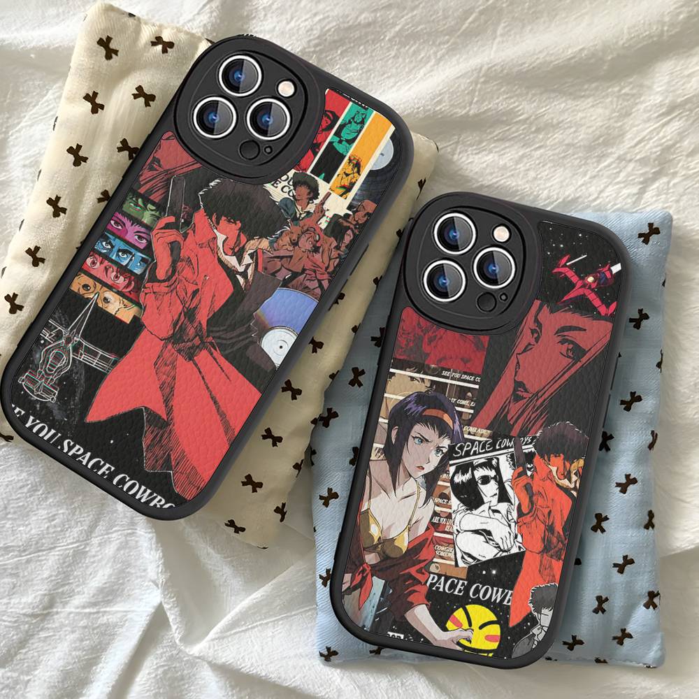 Anime Cowboy Bebop Phone Case Hard Leather For IPhone 16 15 14 13 12 Mini 11 14 Pro Max Xs X Xr 7 8 Plus Fundas