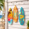 Retro Beach Surfboard Decor Colorful Wooden Surfboard Sign Funny Surfboard Ornaments  Summer Home