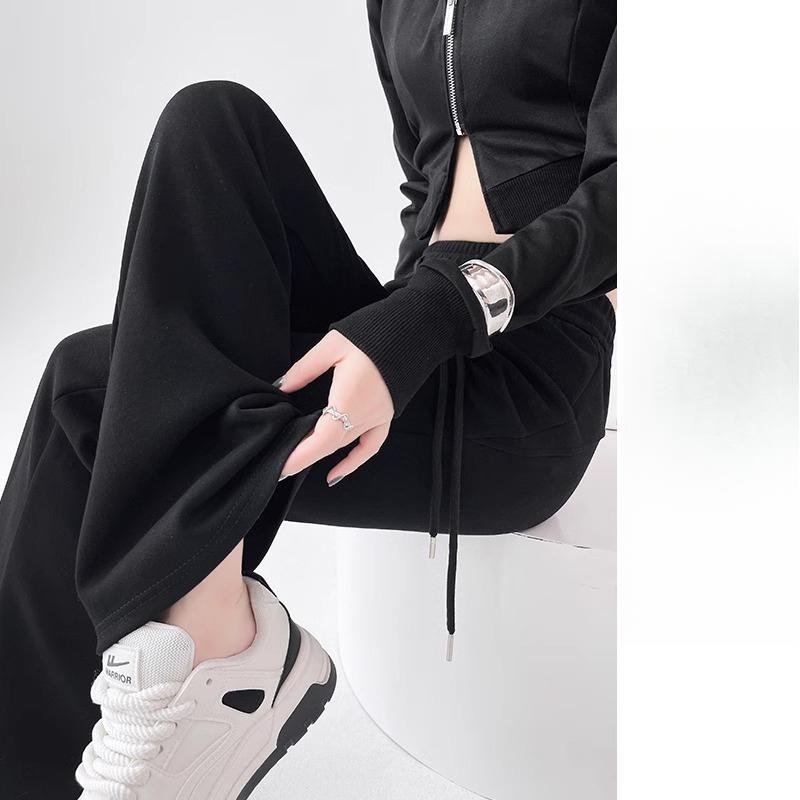 Женские спортивные штаны микро-клеш весна-осень новые с высокой талией и тонкие