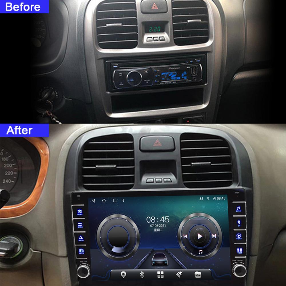 Android WIFI для Hyundai Sonata 2003-2009 с кнопкой, автомобильным радио, мультимедийным видеоплеером, 2 din, GPS Autoraido, 1 + 16 ГБ