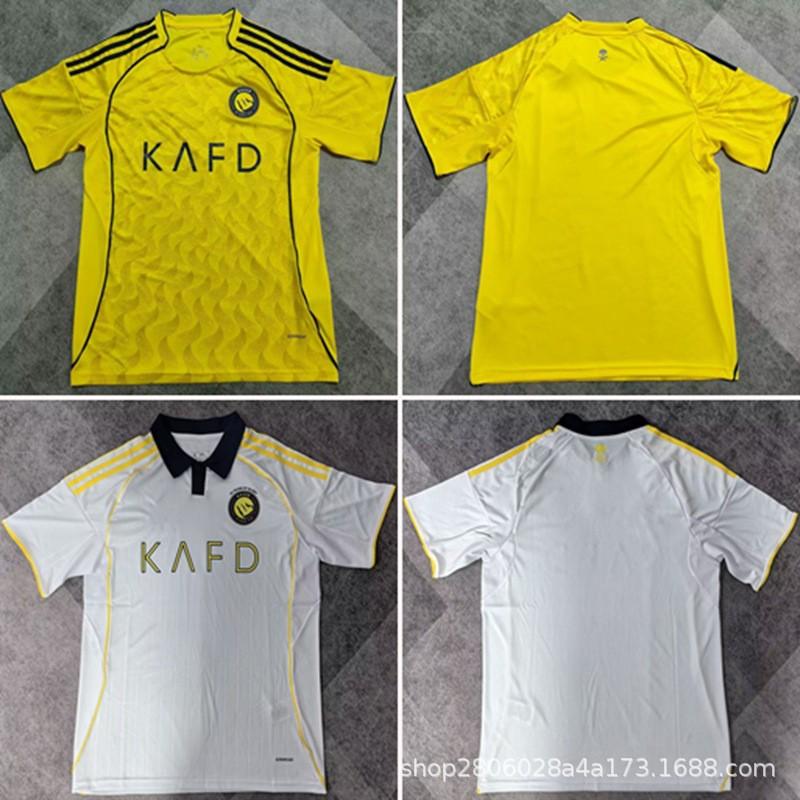 Mens Al Nassr FC 2025-2026 Home Away Soccer Jersey Fan Edition Short Sleeve Football Shirt Winter