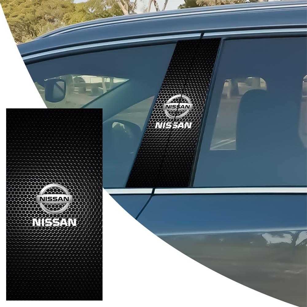 Для Nissan ArR4Наклейка на центральную стойку с эмблемой автомобиля Декоративные наклейки на двери автомобиля Для Nissan Tiida Teana X Trail T30 T32 Almera Qashqai J10 Колпачок ступицы