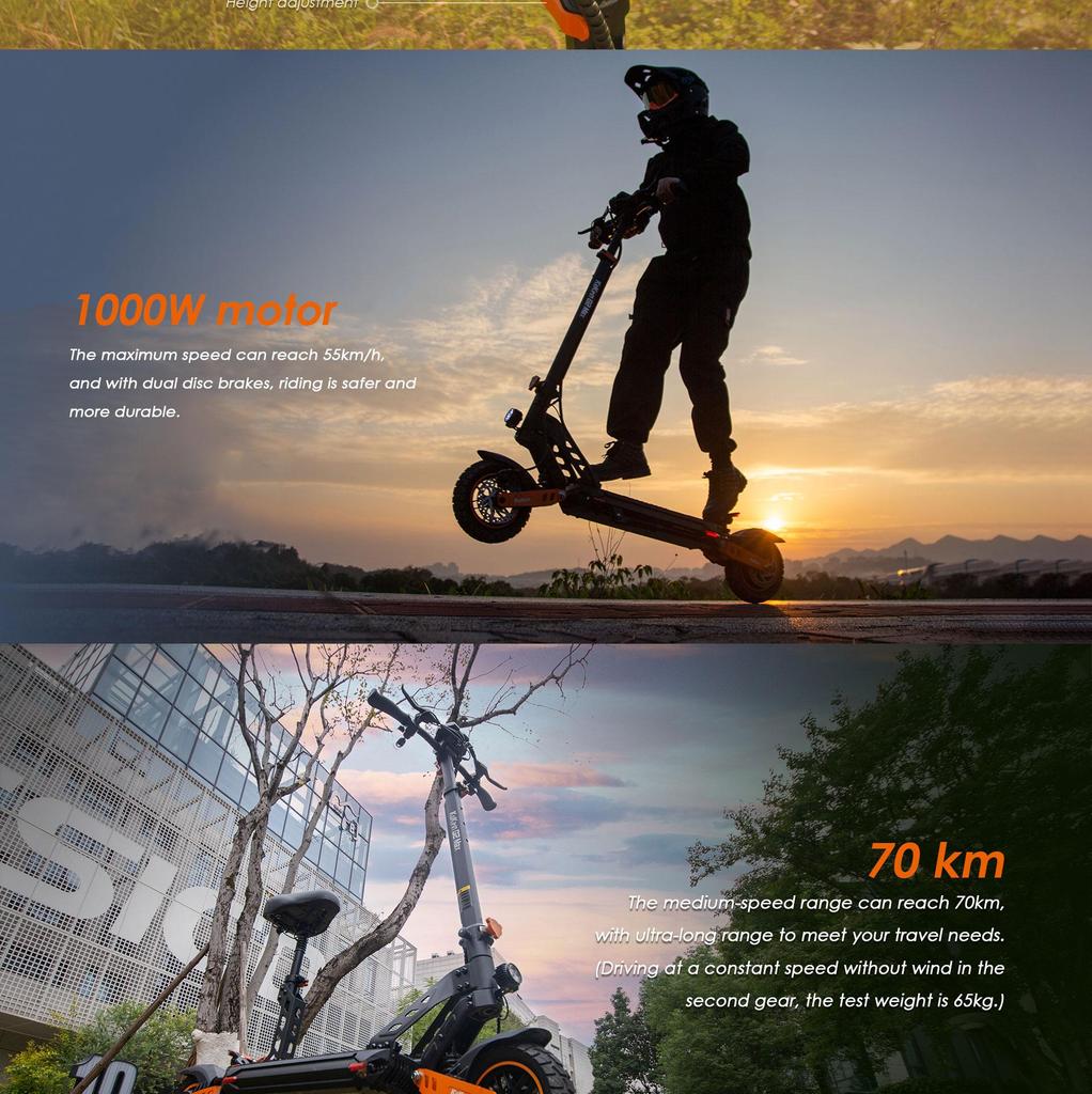 Электросамокат Складной Kukirin G2 Max 1200W Мотор Электросамокат Для Взрослого Максимальная Скорость 55КМ/ч 48В 20.8Ач Запас Хода 70Км Нагрузка 120кг
