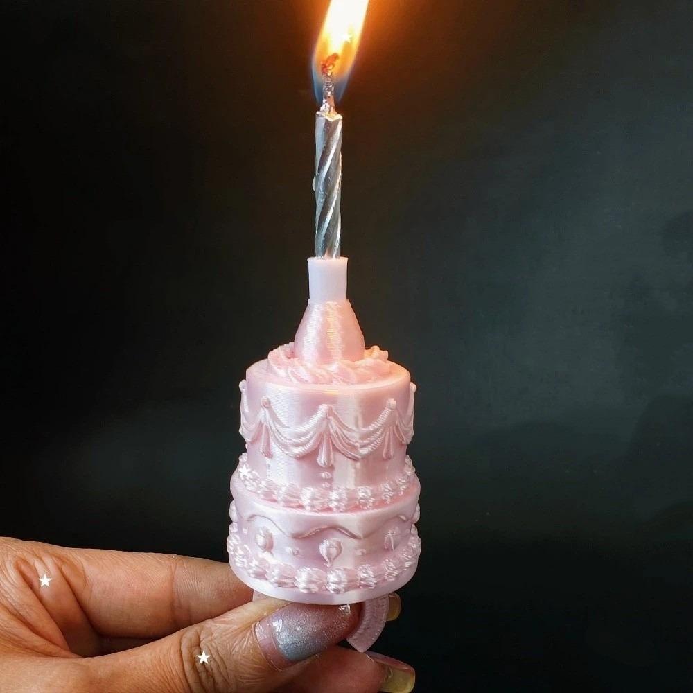 Silk Finish Cake Ring Candle Holder 3D Mini Cake Candle Ring Birthday Candle Ring Cake Topper