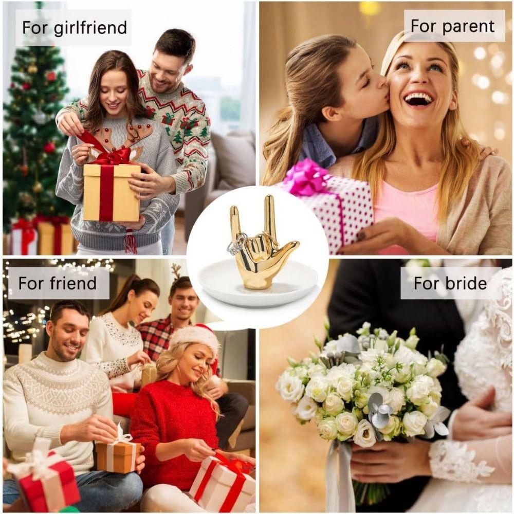 Nordic Ceramic Jewelry Plate Light Luxury Hand Storage Tray Gesture Ring Stand Home Decor