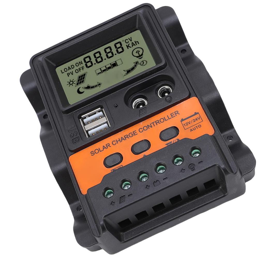 Контроллер солнечной панели 12В 24В Двойной USB Порт DC 20А Эффективный Автоадаптируемый для Уличного Освещения Фотоэлектрическая Генерация Энергии
