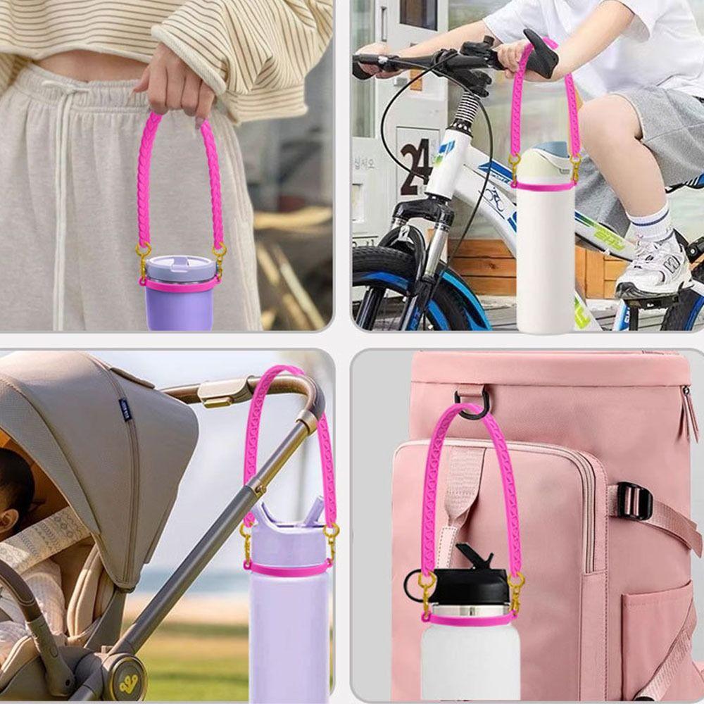 Портативный силиконовый шнурок-кольцо, ручка-ремень для стакана для воды, сделай сам, кольцо-ручка для стакана для воды, рукав для бутылки для стакана