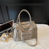 2025 Vintage American Crossbody Tote: Large Capacity, Frosted Commuter Shoulder Handbag for Travel