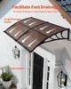 Awnings for Door Entrance, 38 x 78 in, Exterior Front Door Window Awnings with Drainage & Metal Bracket, Rain Snow Sun Protection, Overhang