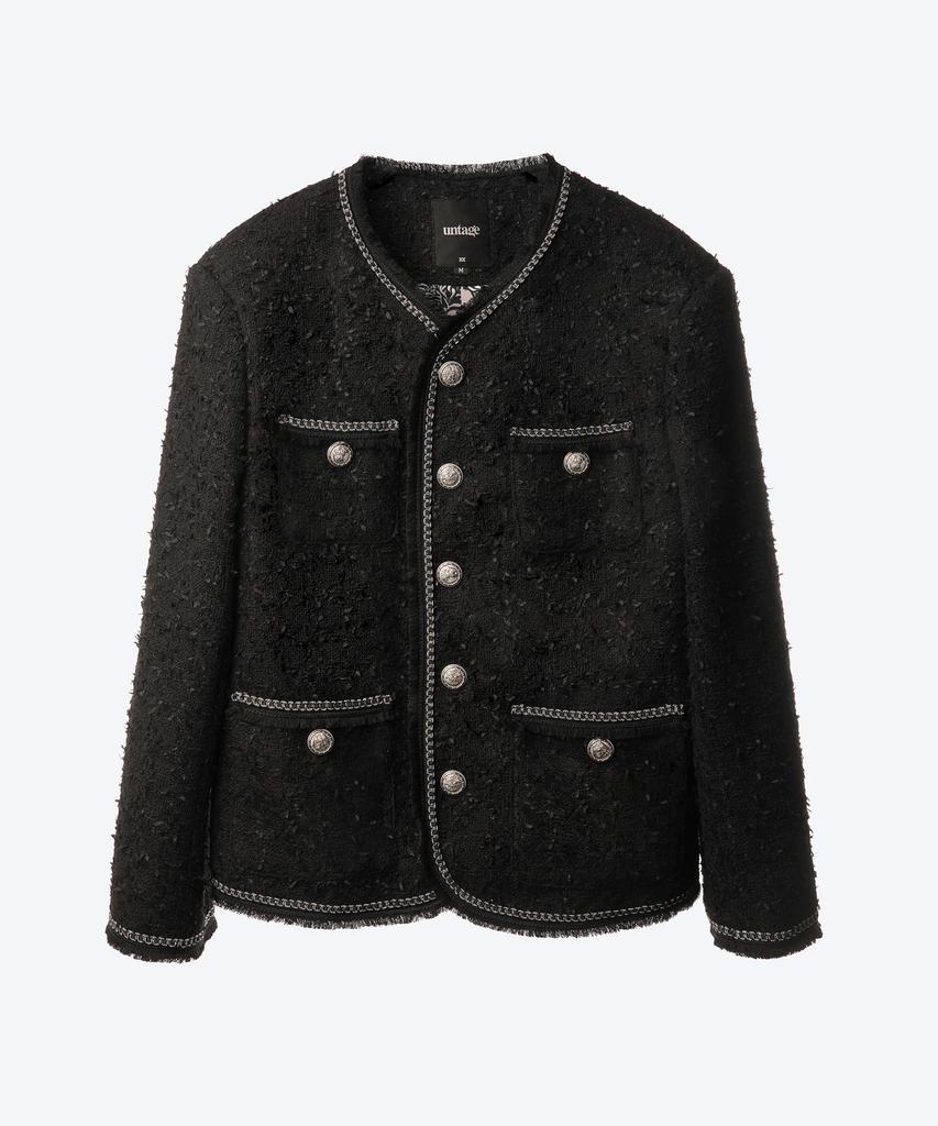 Untage Chain Fringe Tweed Jacket [Black(Man)]_Uto-Fb53