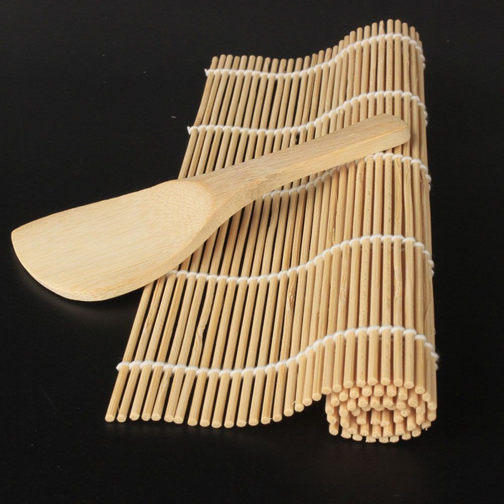 Kitchen Onigiri Bamboo Rice Spoon Paddle Sushi Rolling Roller Sushi Roll Maker Sushi Mat