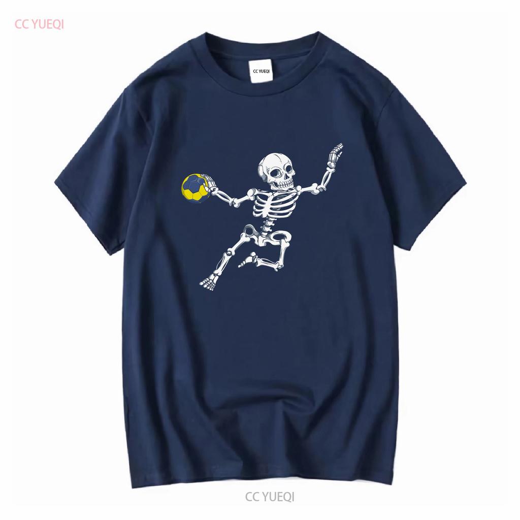 Skeleton Handball T Shirt Halloween S 4XL long or short sleeves vintage Washed Unisex homme Casual fashion Versatile Soft