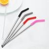4Pcs Stainless Steel Straw with Silicone Tip Straw Brush Stainless Steel Straws Replacement with Cover for Stanley 40oz Tumbler