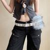 Rivet Leather Fur Belt Faux Fur Y2K Waistband Vintage Furry Waistband  Dress Decoration