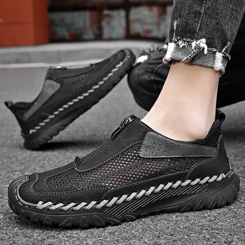 Летняя мужская повседневная обувь с дышащей сеткой, мужские лоферы, удобная прогулочная обувь, мокасины, мужская обувь на плоской подошве