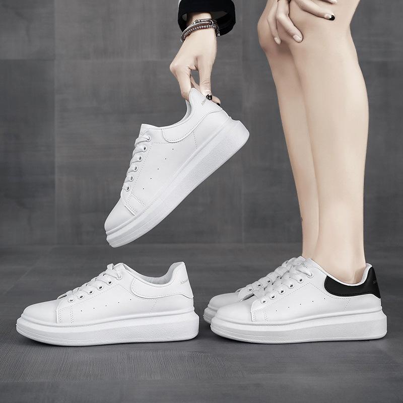 Классические белые туфли осень-зима новые унисекс туфли повседневные кроссовки на платформе с завышенной талией