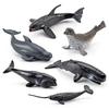 Simulated Killer Whale Devil Fish Sea Lion Penguin Dolphin Marine Animal Diver Model Set Static Ornament Toy