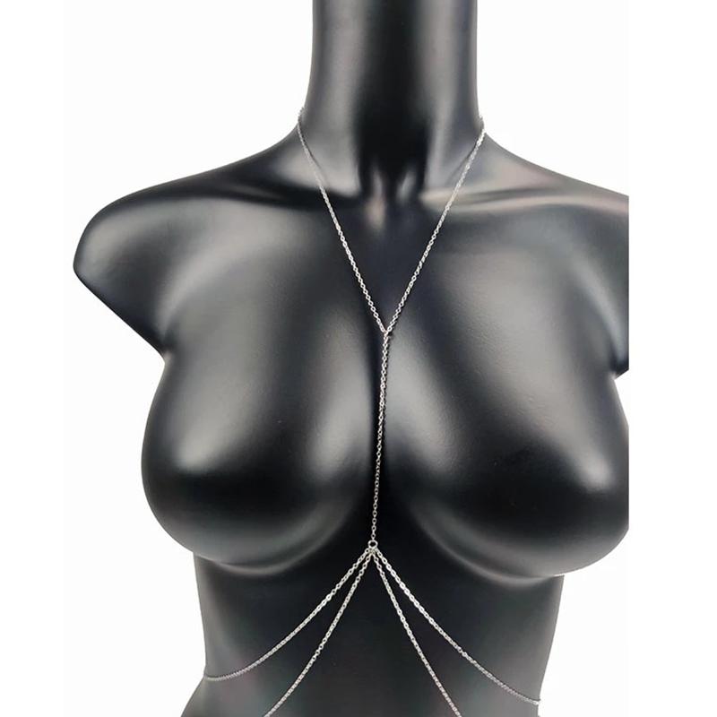 Sexy Chest Chain Bikini Female Body Belly Chains For Women Cross Waist Chains
