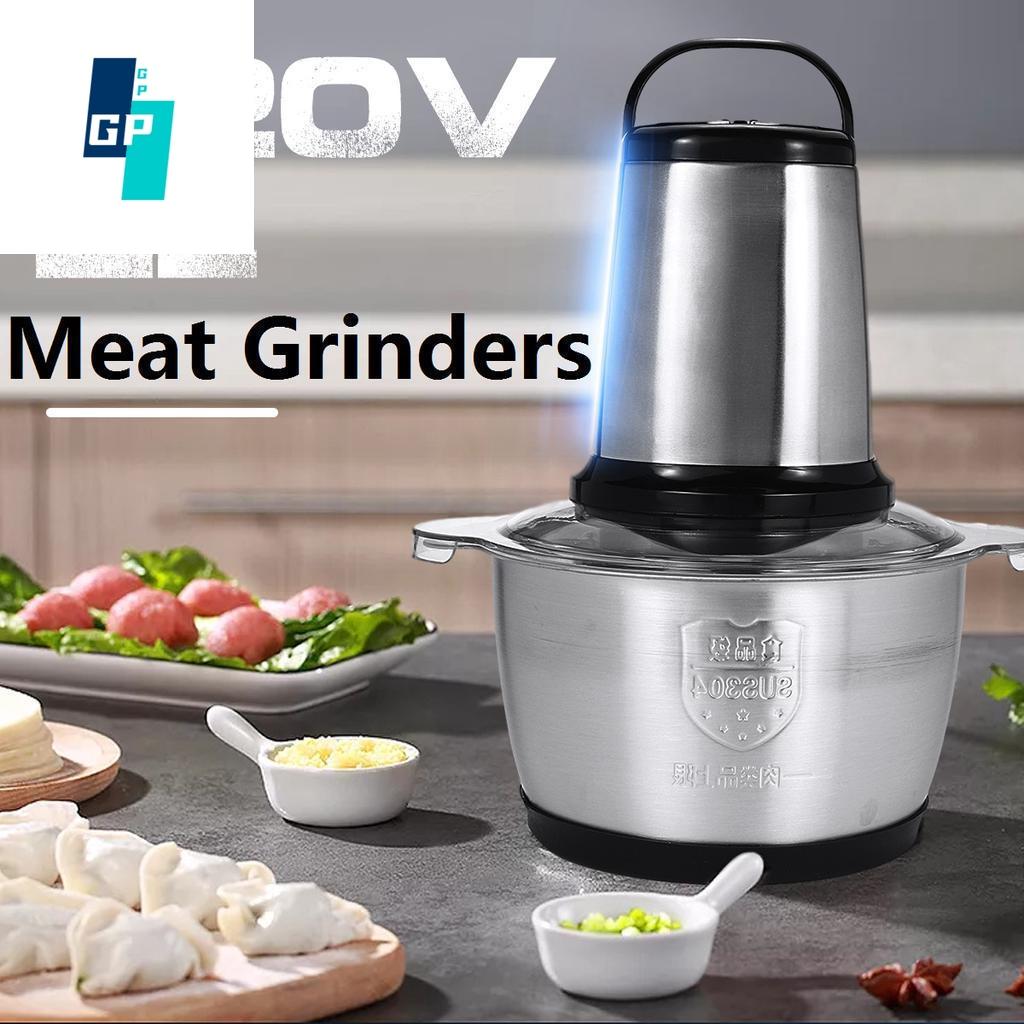 2 Speeds Stainless Steel 2L Capacity Electric Chopper Meat Grinder Mincer Food Processor Slicer Stainless Steel Mincer Kitchen Slicer