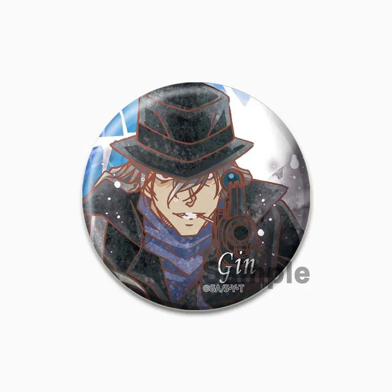 32/44/58mm Maorilan Haibara Ai Conan Hattori Heiji Badge Cartoon Anime Cute Brooch Pins for Clothes Backpack Hat Jewelry Accessories