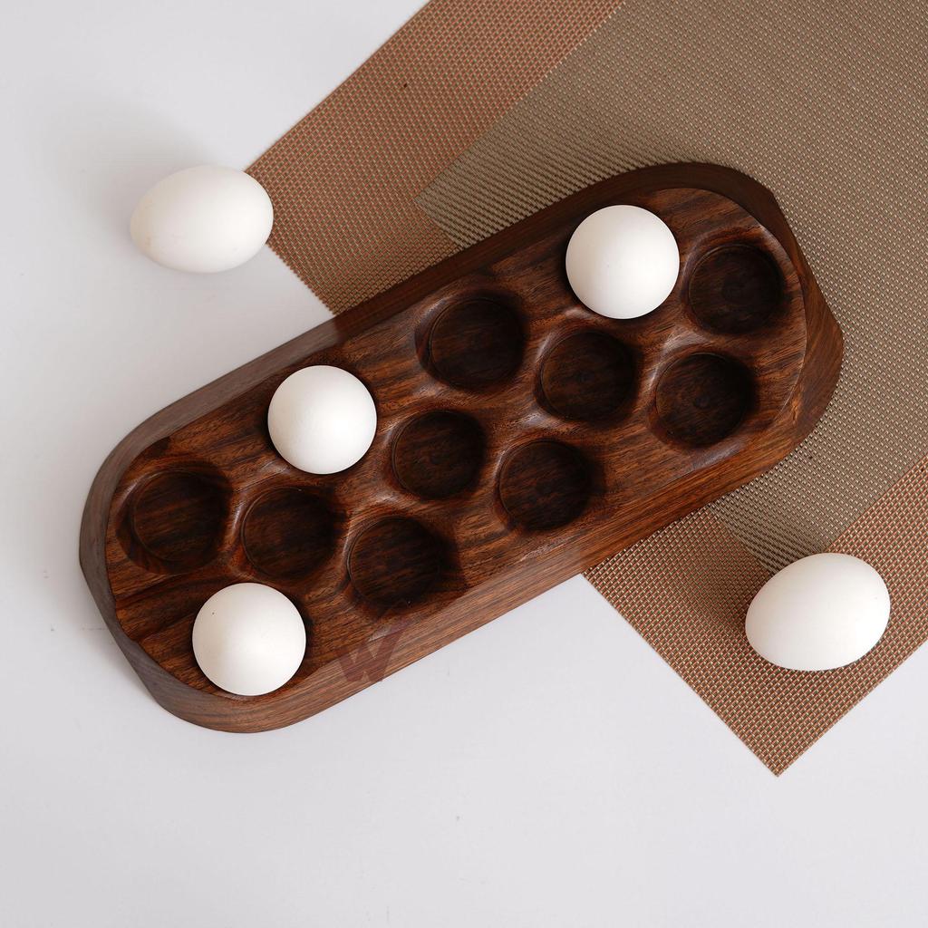 The Wrightwood Indian Rosewood Handmade Personalised Ergonomic Egg Tray- 12 Eggs