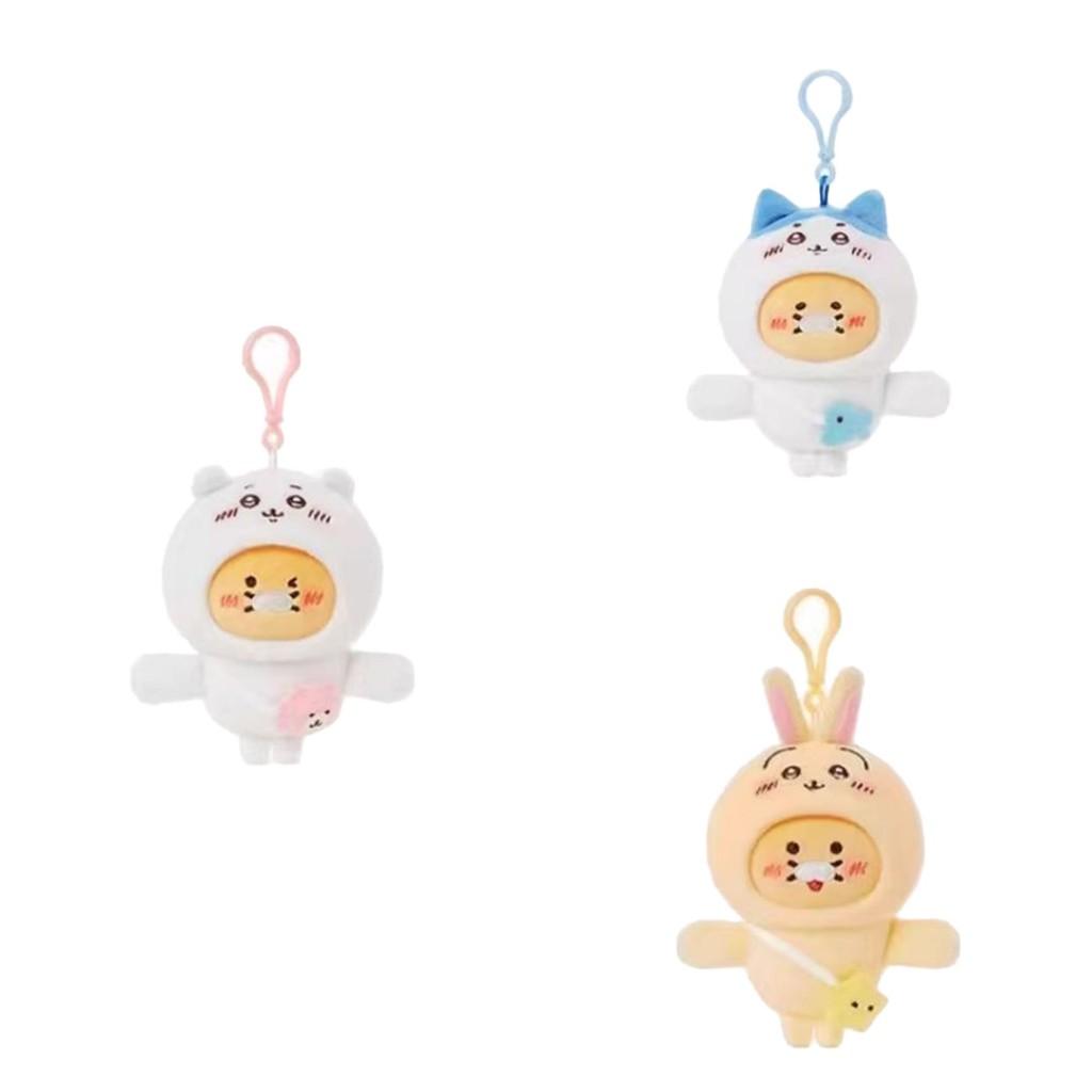 Charming Cartoon Bear Plush Keychain Super Soft Pp Cotton Spring Plant Gift