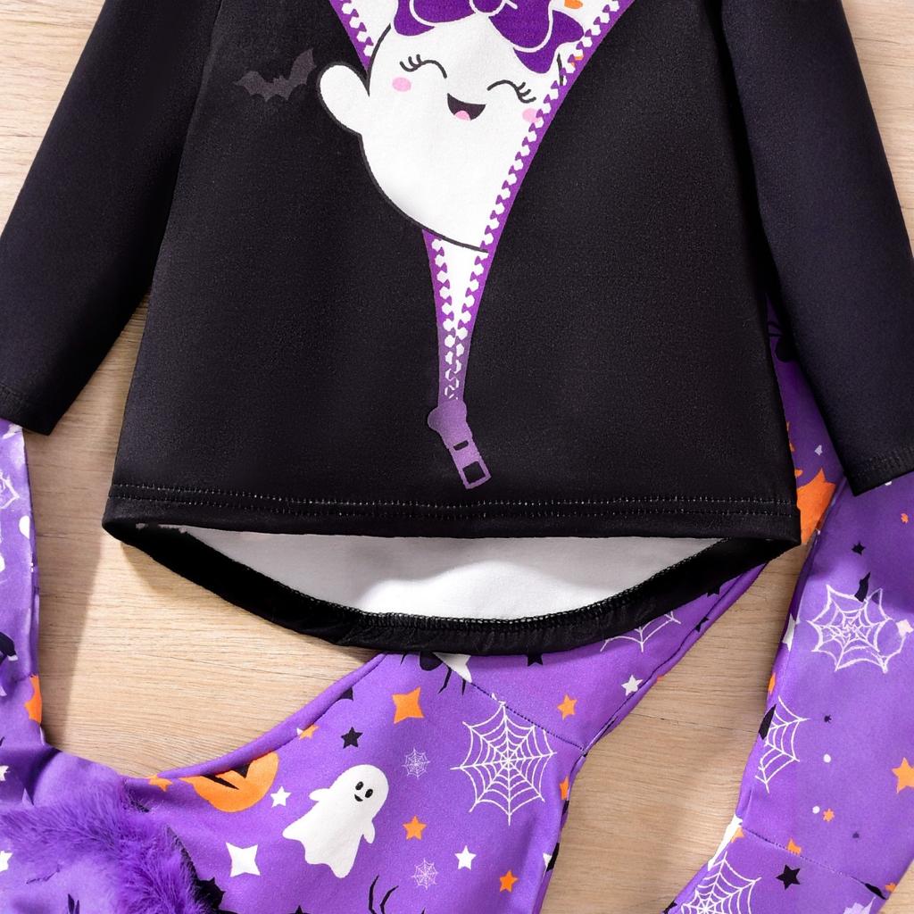 Детский Хэллоуинский комплект с длинным рукавом, мультяшный, милый