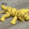 Movable Joint Action Figures 3D Printed Lying Lion Figurine with Joints, Poseable Animal Stress Relief Fidget Toys Model for Desk Decoration, Creative