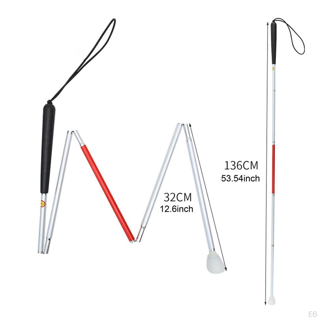 Blind Cane Walker Folding Elderly Lightweighted Aluminum Alloy Trekking Pole 4 Section 112cm