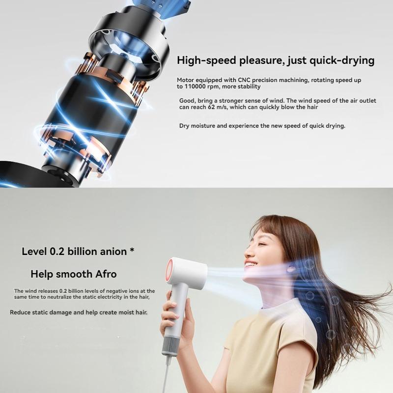 Xiaomi MIJIA H501 SE High Speed Hair Dryer 62m/s Wind Speed Negative Ion Hair Care 110,000 Rpm Professional Dry