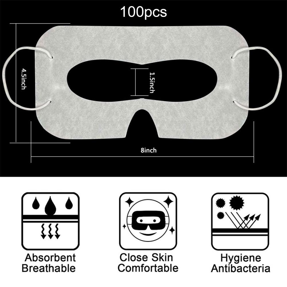 100Pcs Disposable VR Mask Breathable VR Eye Covers Sweat Guard VR Sweat Mask for Meta Quest 3S VR Headset Accessories