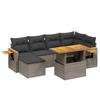 VidaXL Salon de Jardin avec Coussins 7 pcs, Canapés de Terrasse, Ensemble de Meubles de Patio, Mobilier d'Extérieur, Gris 3273622