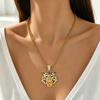 1Pc Zinc Alloy Tiger Head Pendant Necklace Inlaid Zircon Unisex Fashion Snake Chain for Daily Banquet Party Dating Wear