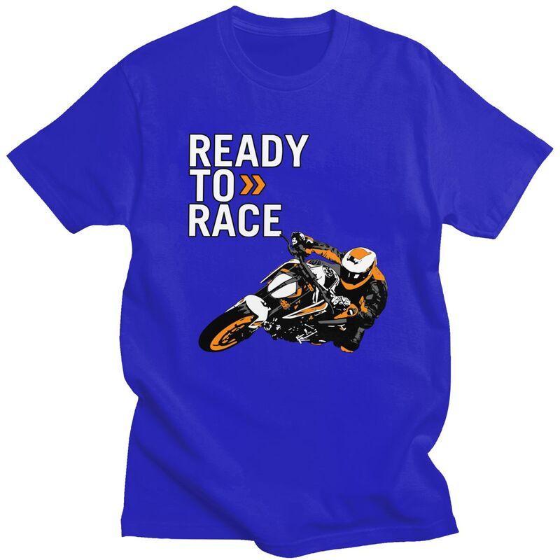 Мужская футболка Custom Handsome Ready To Race, с коротким рукавом, 100% хлопок, повседневная, с принтом Мотоциклетные гонки Enduro, модная футболка