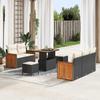 Garden Sofa Set with Cushions 8 pcs Black and Cream