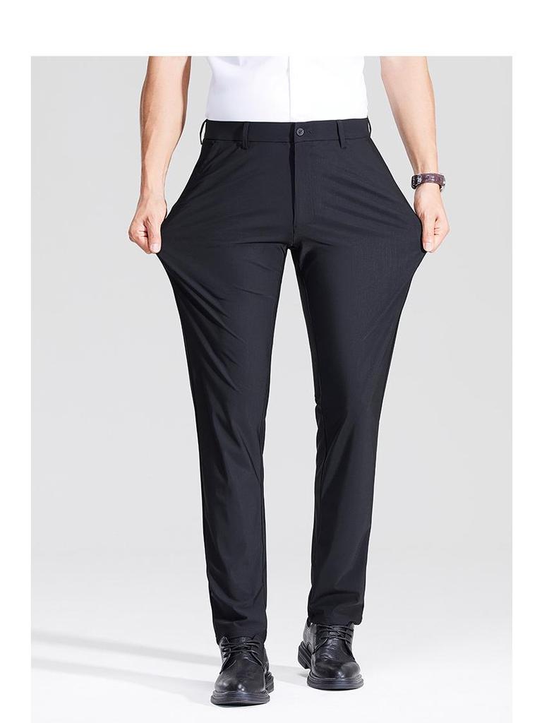 Мужские весенне-летние повседневные брюки из высокоэластичного ледяного шелка