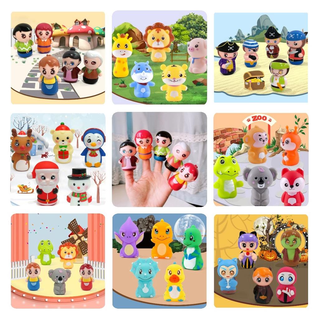 Soft Pvc Animal Finger Puppets For Early Education And Family Fun Halloween Pumpkin Monster