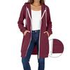 Women's Zip Up Hoodies Long Sleeve Long Tunic Sweatshirts Oversized Fleece Casual  Fall Jacket Coat With Pocket