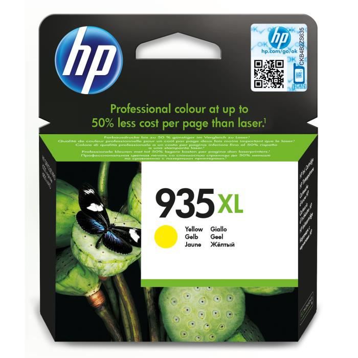 HP 935XL Cartouche d'encre jaune grande capacité authentique (C2P26AE) pour HP OfficeJet 6230/6820/6830