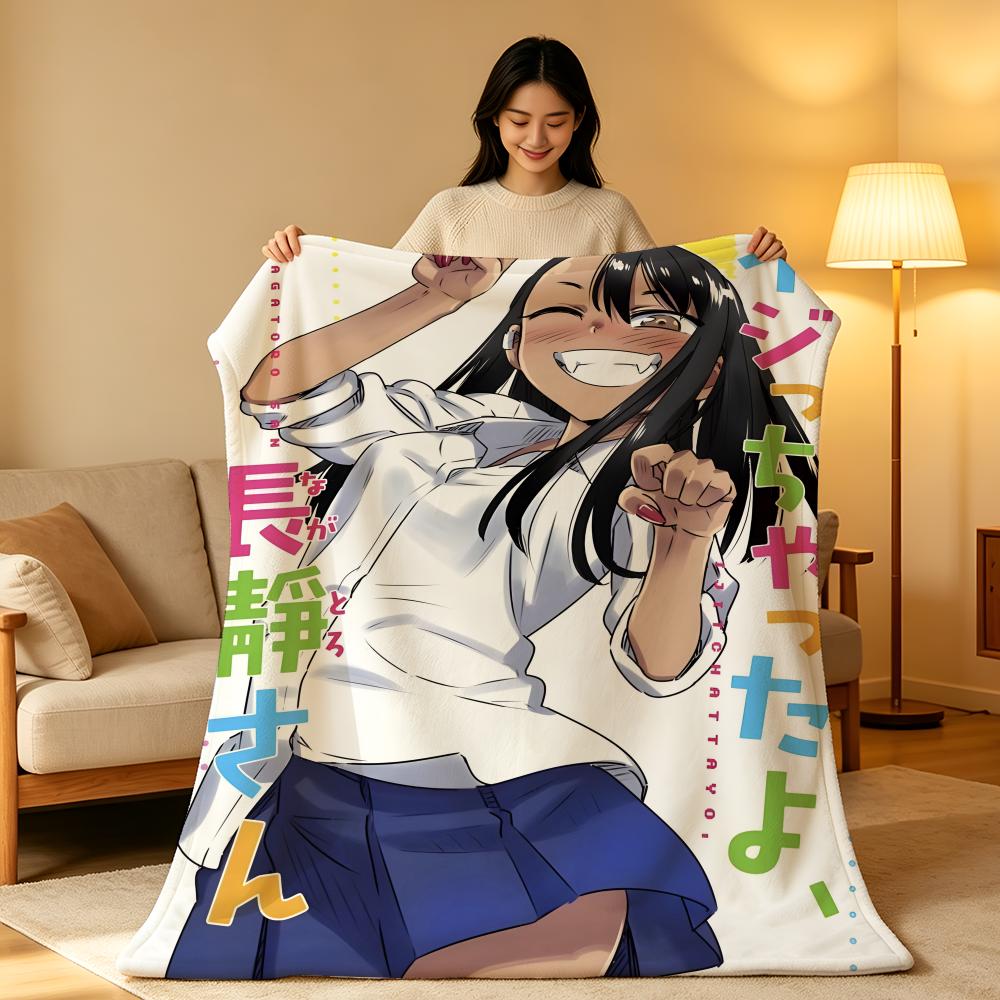 Аниме N-Nagatoro S-San Бросок Высокоплотное Короткое Плюшевое Одеяло Мягкое Приятное для Кожи для Дивана Дремоты Кондиционируемой Комнаты