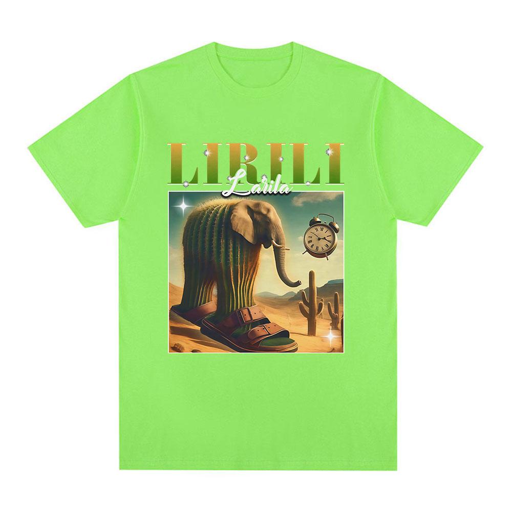 Lirili Larila Funny Italian Brainrot Meme Graphic T Shirt Men's Women Clothing Fashion T Shirts Casual Cotton T-shirt Streetwear