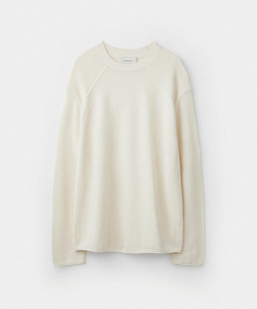 UMARMUNG Korean Paper & Boucle Shoulder Pannel Pullover_Daylight