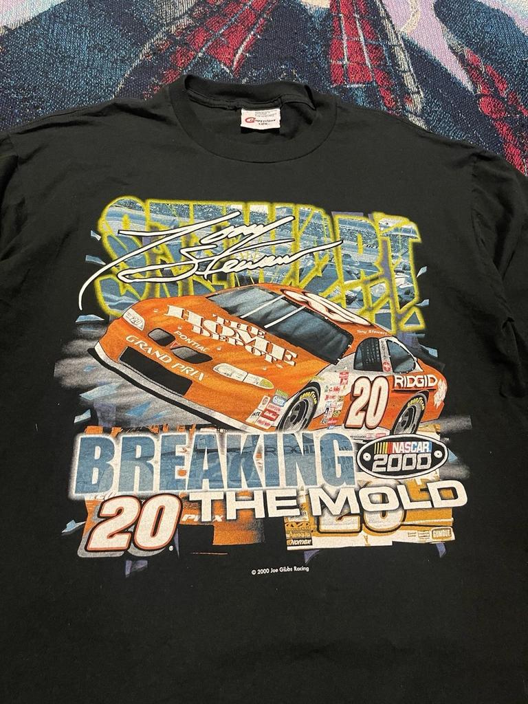 Винтажная футболка Tony Stewart Breaking The Mold Nascar 2000 года Мужская L Гонки Y2K Автомобиль
