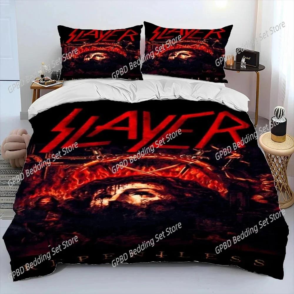 Одеяло 3D-печать Slayer Музыкальная группа Хэви-метал Комплект постельного белья Спальня Мягкий Современный S Удобное Стеганое одеяло