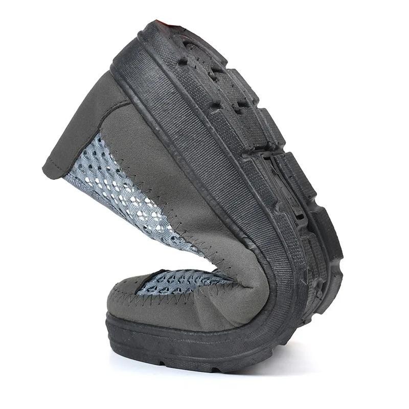 Летняя мужская обувь из сетчатой ткани, дышащая, мужская повседневная обувь на плоской подошве, мужские мокасины без застежек, нескользящая рабочая обувь 2024